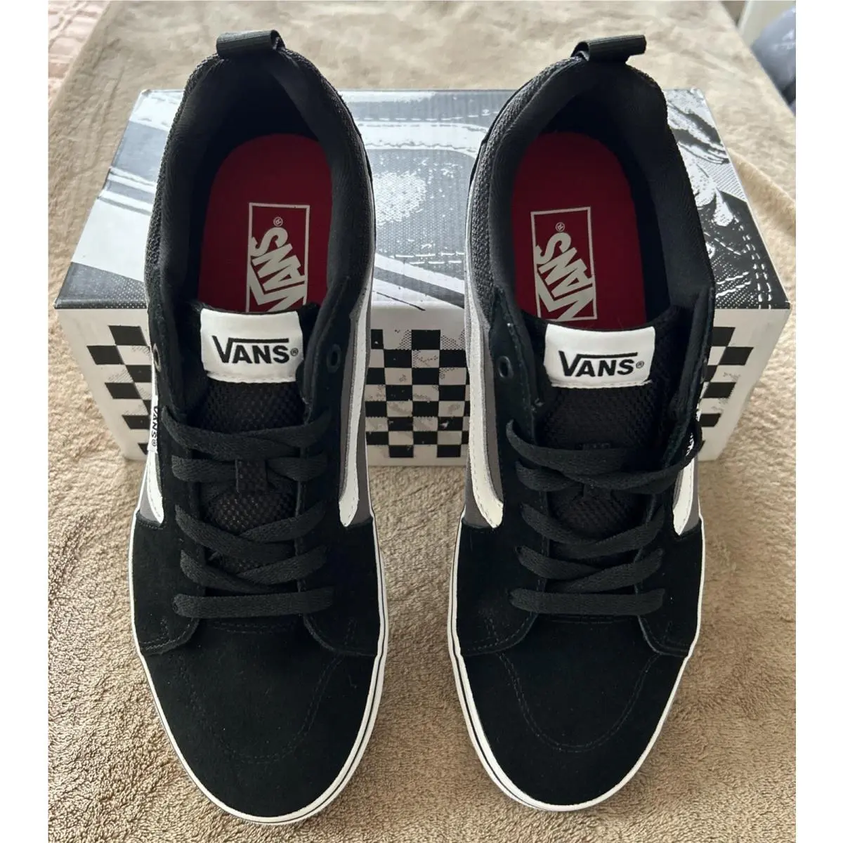 Vans Filmore Trainers Black/grey Suede Canvas Men’s Size 10 507452 W/box