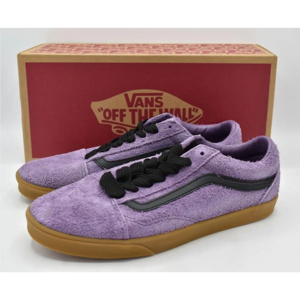 Vans Womens Size 7 Old Skool Hairy Suede Grape Jam Lowpro Sneaker Shoes