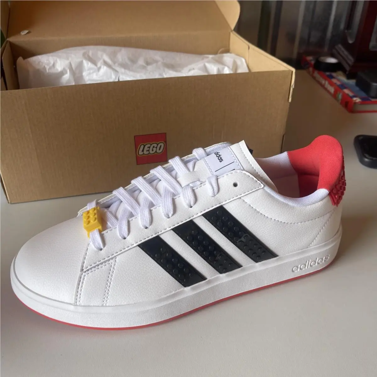 Adidas Lego Grand Court 2.0 Black Red Men`s Sz 9.5