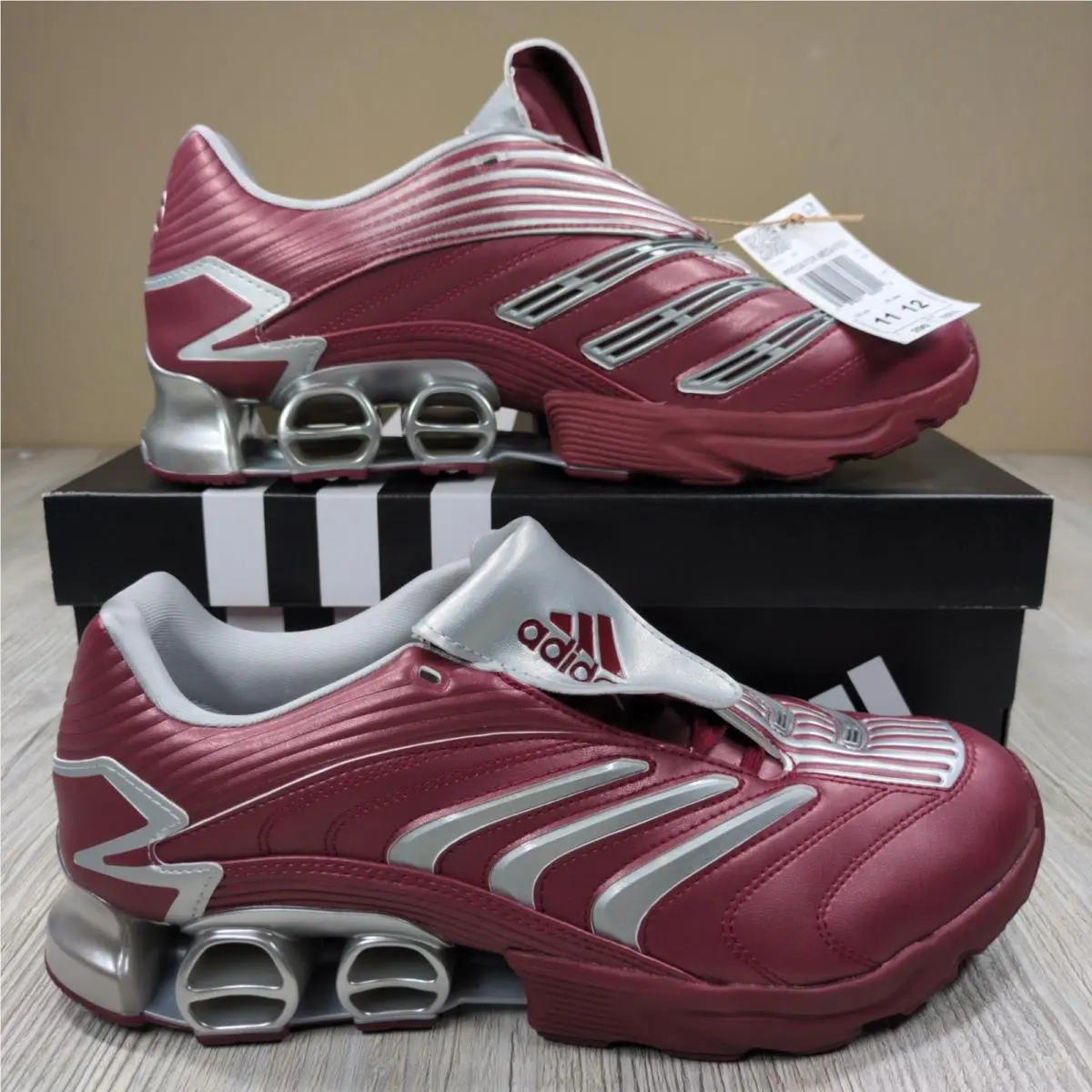 Adidas Predator Megaride Burgundy Silver Mens Size 11 JS1554