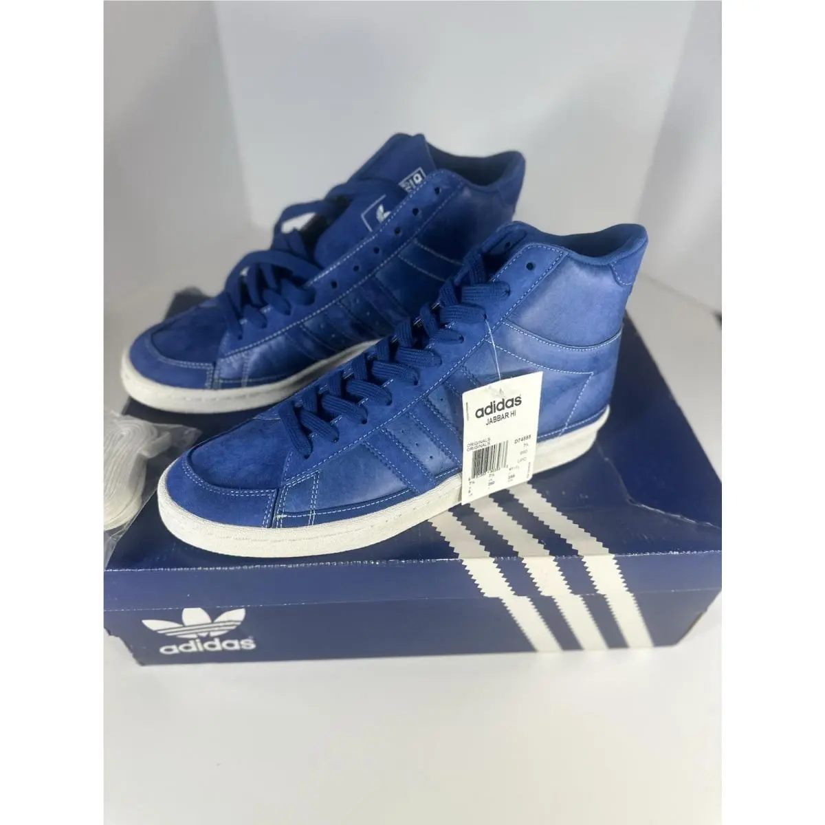 Adidas Jabbar HI Size 8 Kareem Abdul-jabbar Lakers Blue Suede