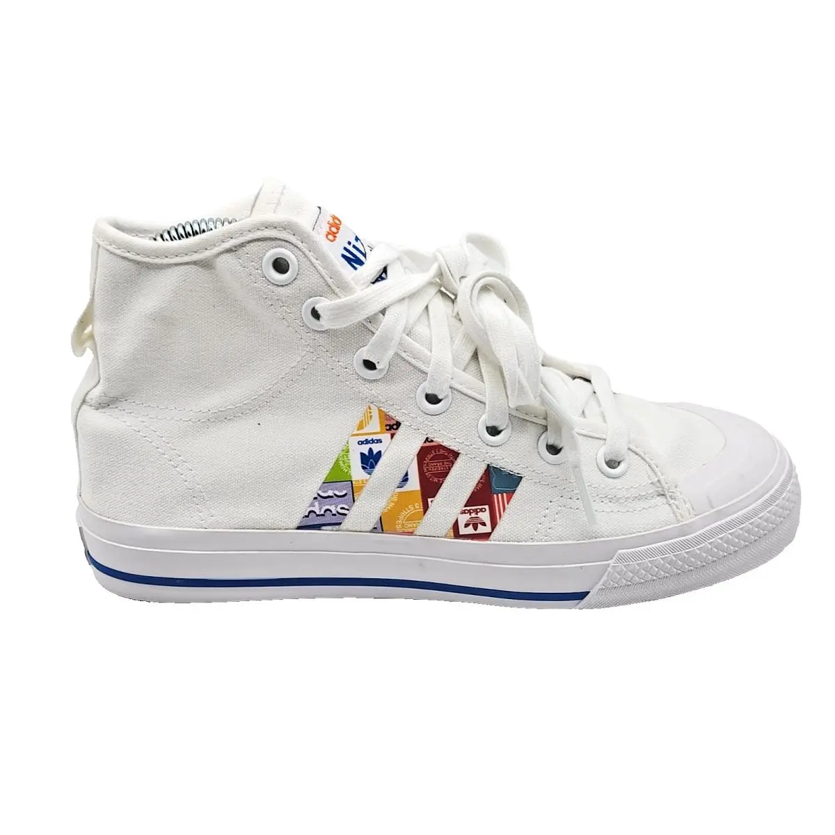 Adidas Originals Nizza Hi RF Mens 5.5 White Multi High Top Sneakers GX2712