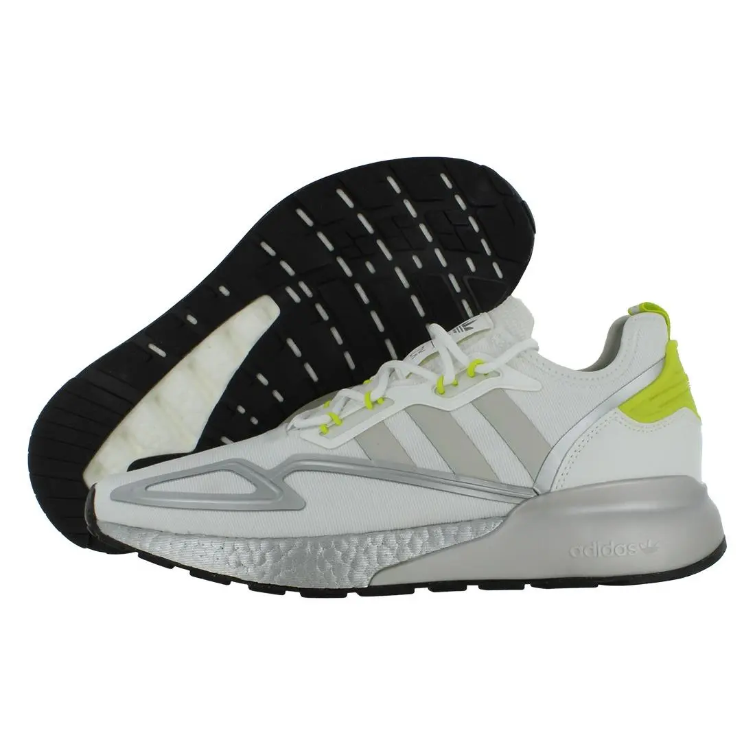 Adidas ZX 2K Boost Mens Shoes Size 12.5 Color: Cloud White/grey One/acid Yellow