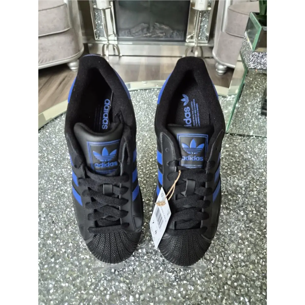 Adidas Superstar 2 Women`s Size 8 Black and Blue