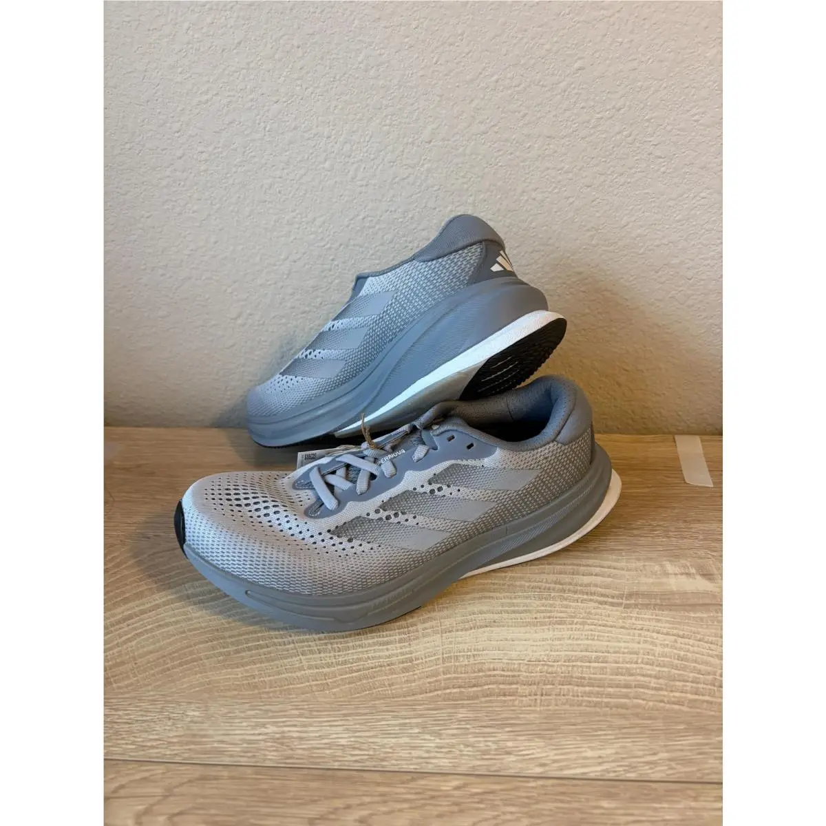Adidas Supernova Rise M Athletic Shoes Men`s 8 Metallic Gray Lace-up Athleisure