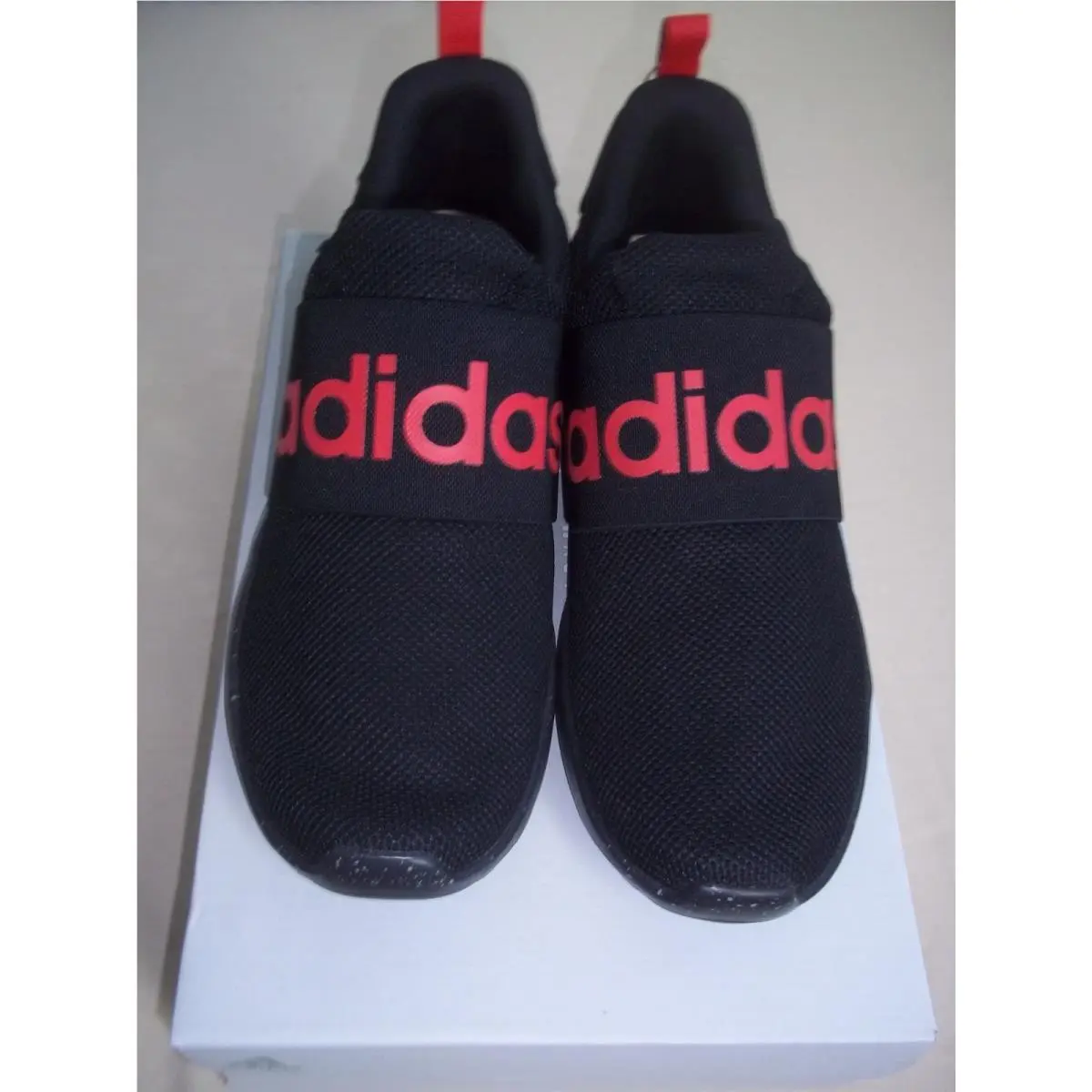 Adidas Black Red Slip on Men`s Sports Running Walking Tennis Shoes US-12