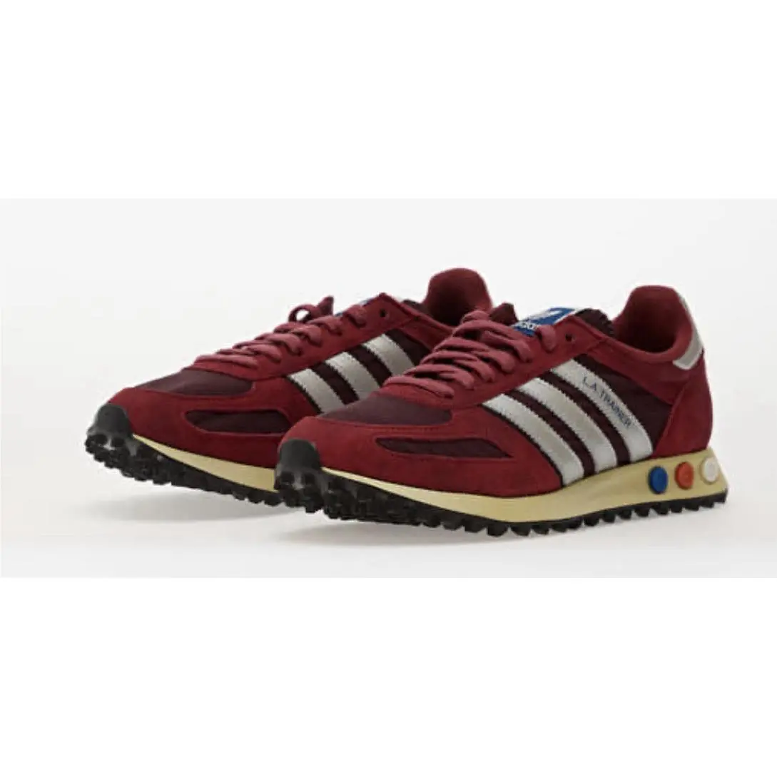 Adidas Men’s Size 9.5 LA Trainer OG Made in Usa Silver Maroon
