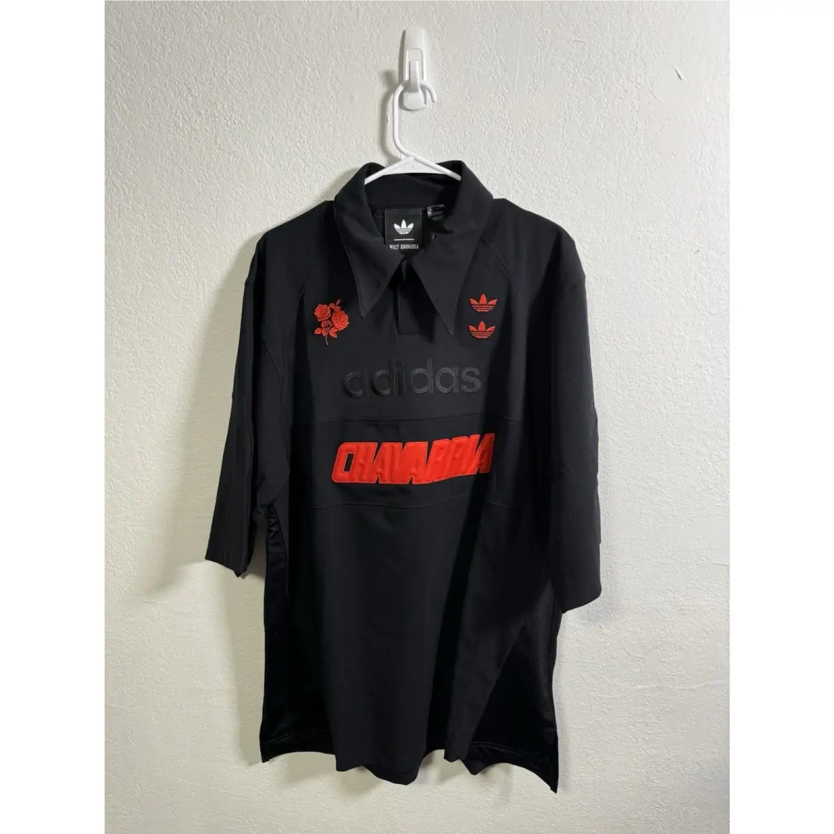 Adidas x Willy Chavarria Polo Shirt - Size Small - Black - - JV8848 Rare