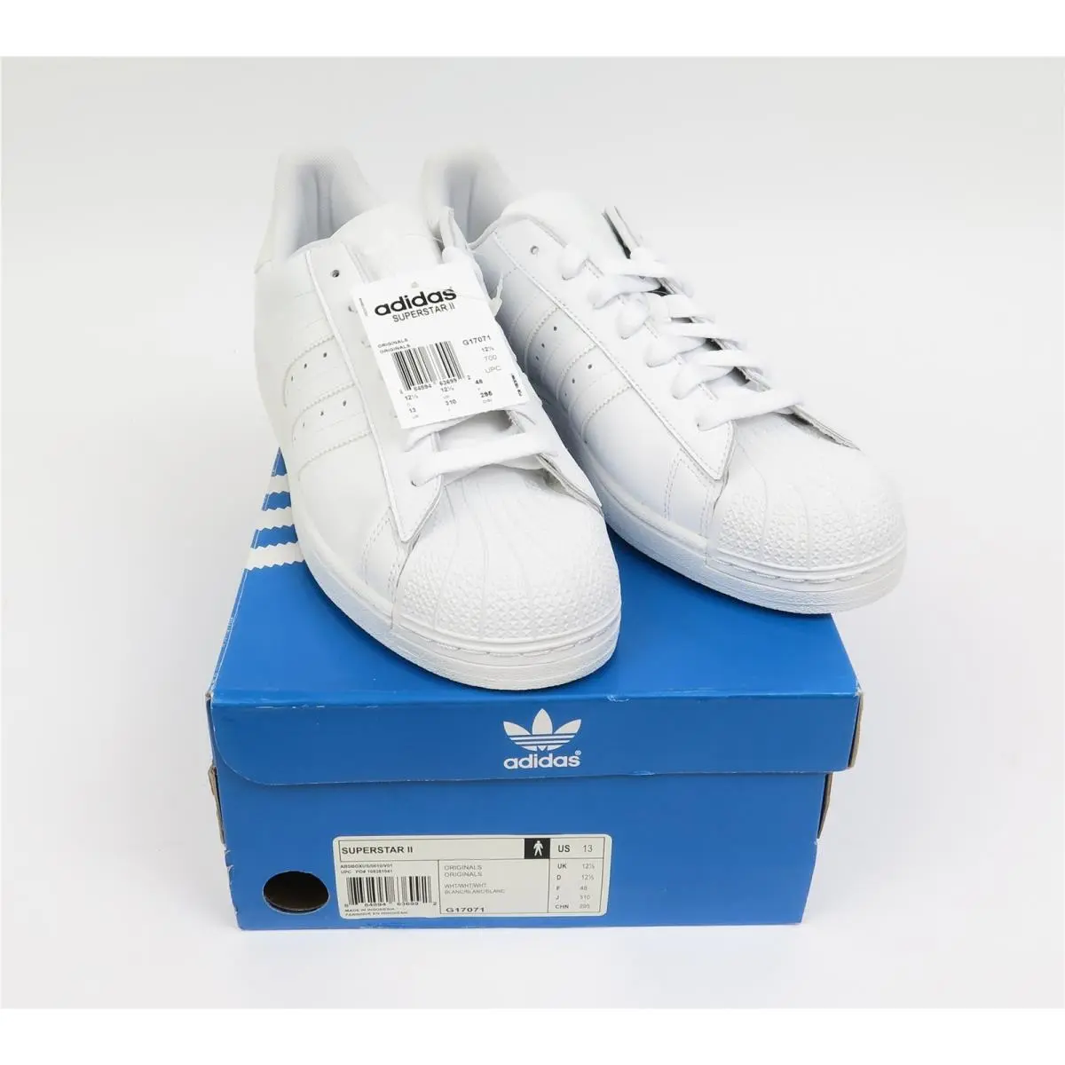 Adidas Superstar II White on White Sneakers Men’s Size 13 Casual Shoes Nos