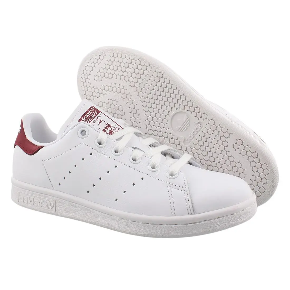 Adidas Stan Smith Mens Shoes Size 5 Color: White/maroon