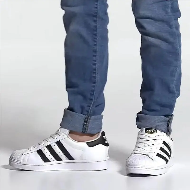Adidas Kids Unisex Superstar Shoes FU7712 Size 6.5 White Black
