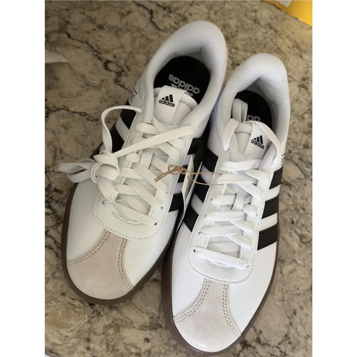 Adidas VL Court 3.0. 8 Women’s White with Black Stripes Inbox
