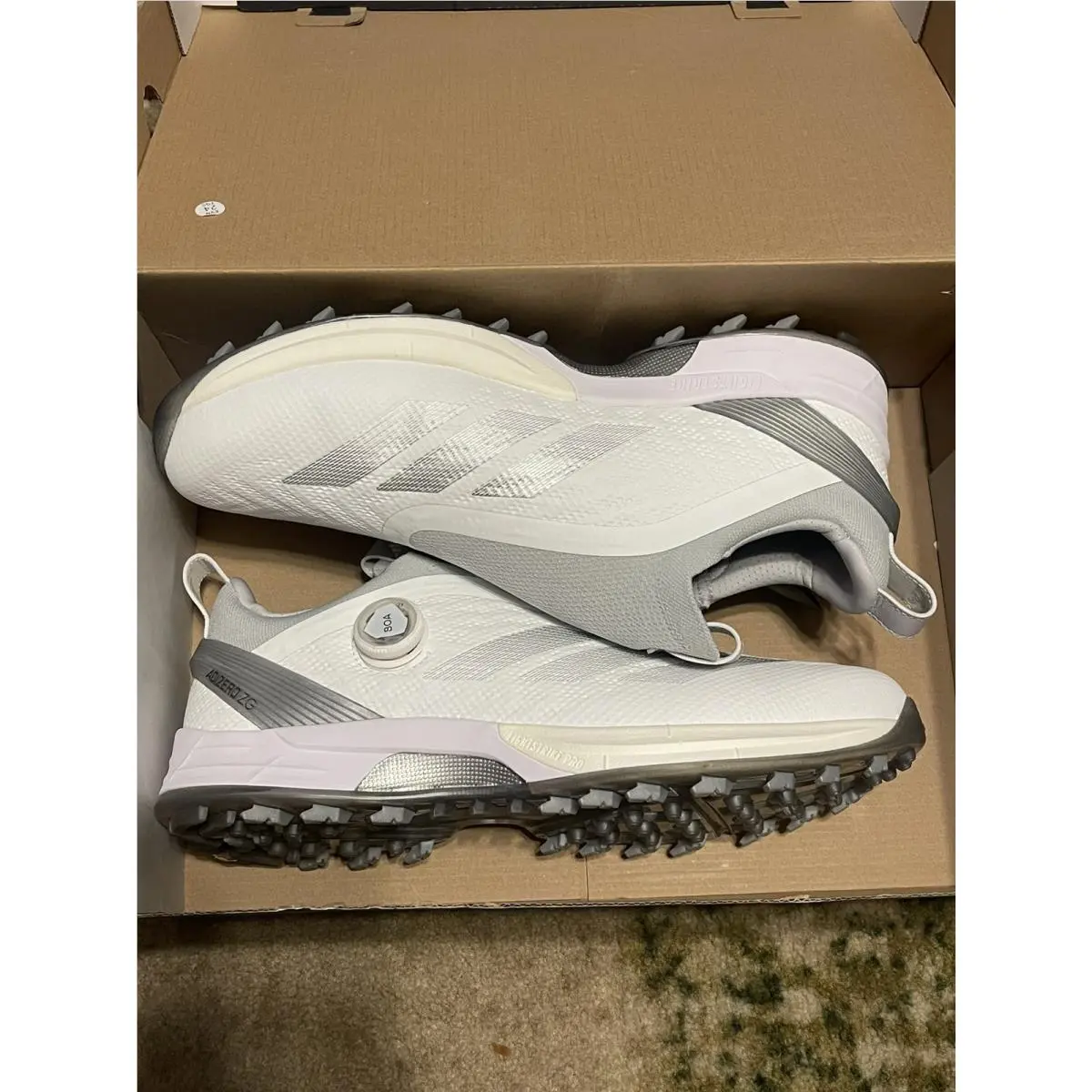 Adidas Adizero ZG Boa Cloud White Silver Metallic IH3357 Men`s Size Oki