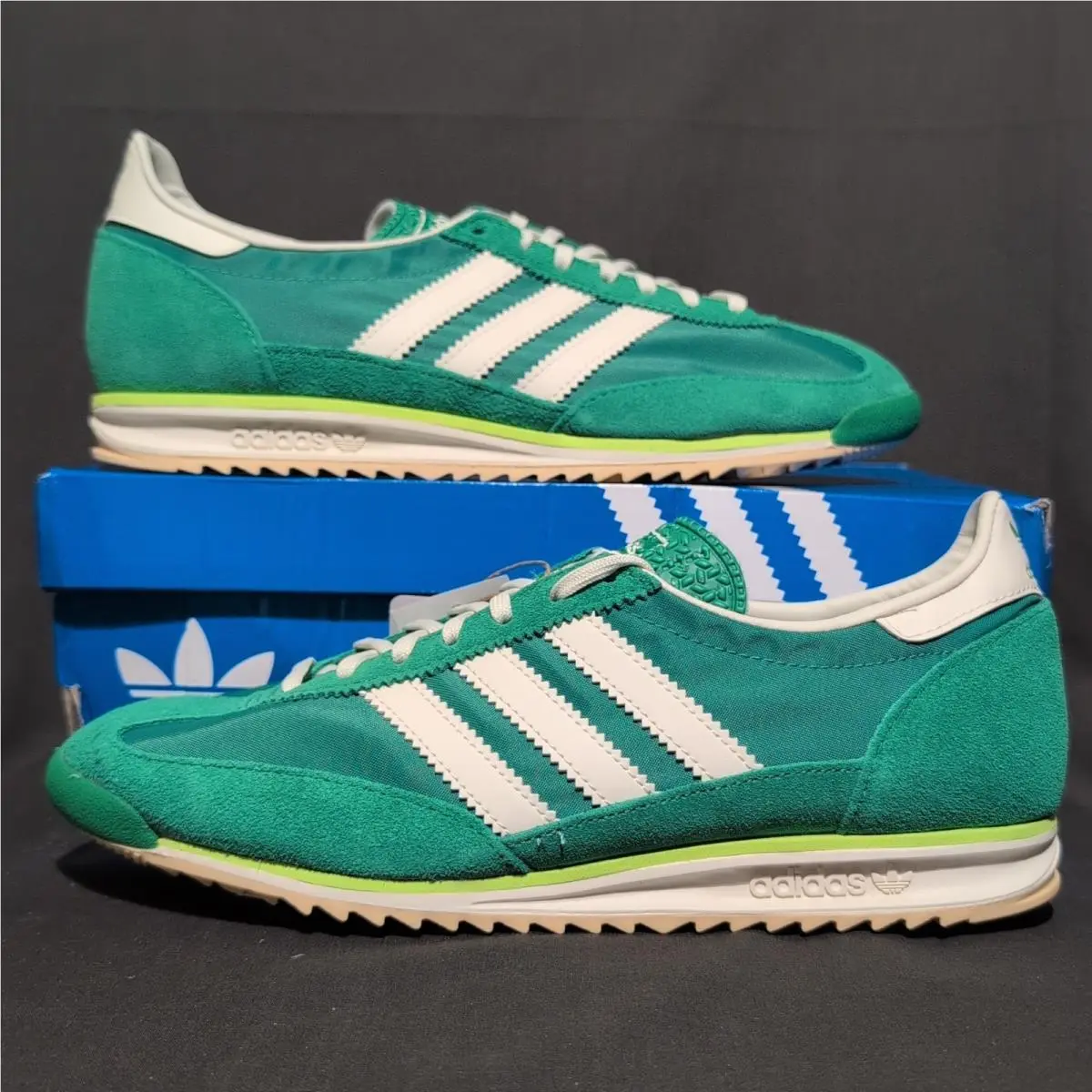 Adidas Originals SL 72 OG Suede Sneakers Women`s 9.5 Court Green Ivory Shoe