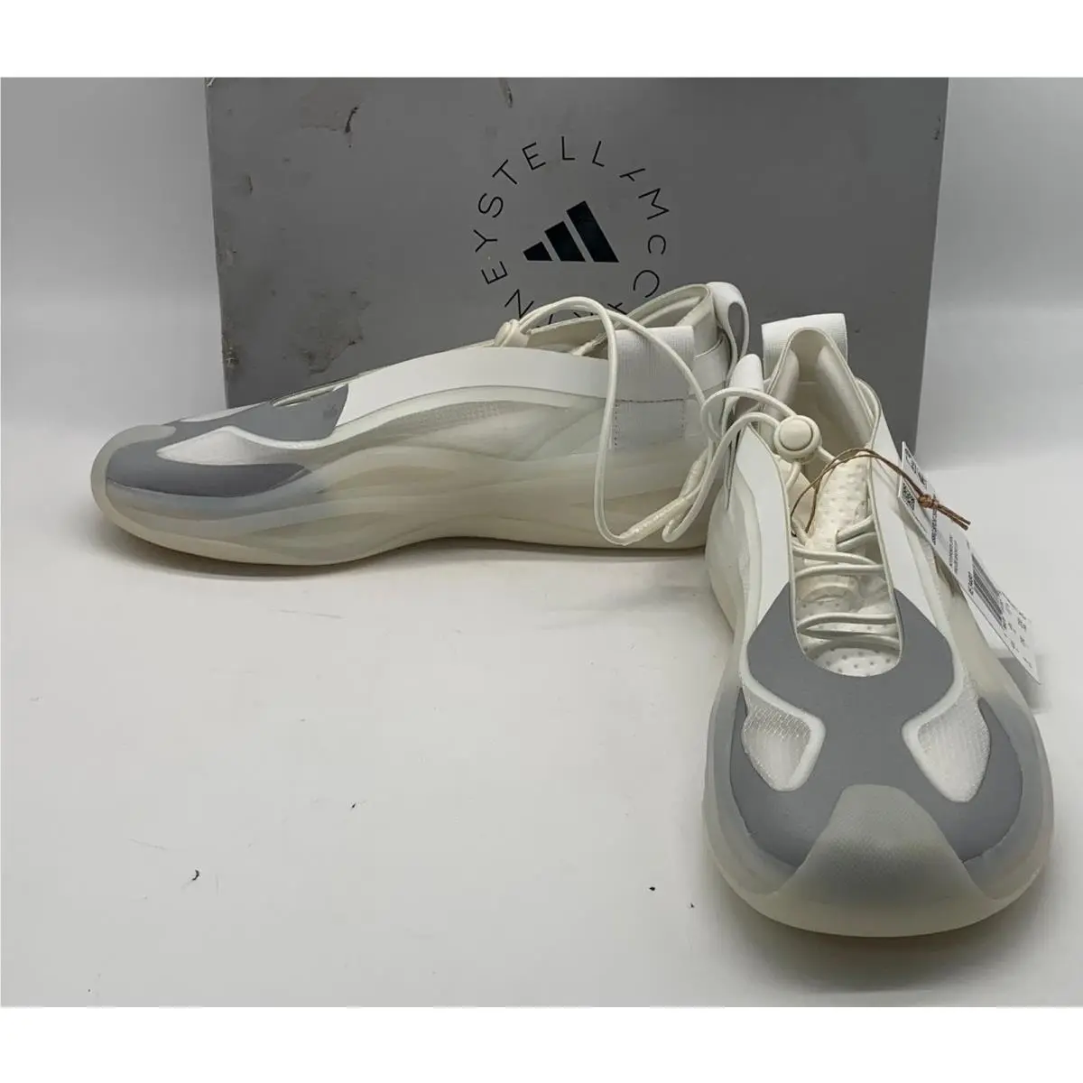 Adidas by Stella Mccartney White Mesh Trim Low Ground Slip On Sneakers sz 6