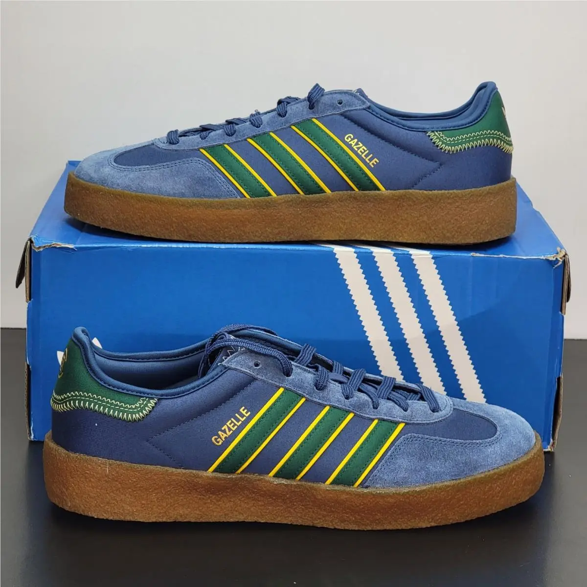 Adidas Gazelle Men`s Size 12 Athletic Shoes Blue Footwear Casual Sneakers