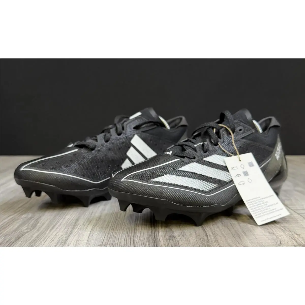 Adidas Adizero Speed Electric Football Cleats Black Silver Metallic Mens Size 9