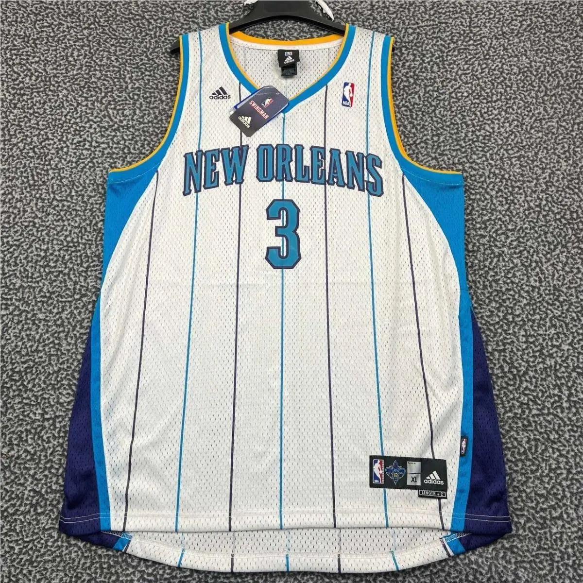 Orleans Hornets Paul 3 Jersey Shirt Men XL Adidas Sleeveless Striped