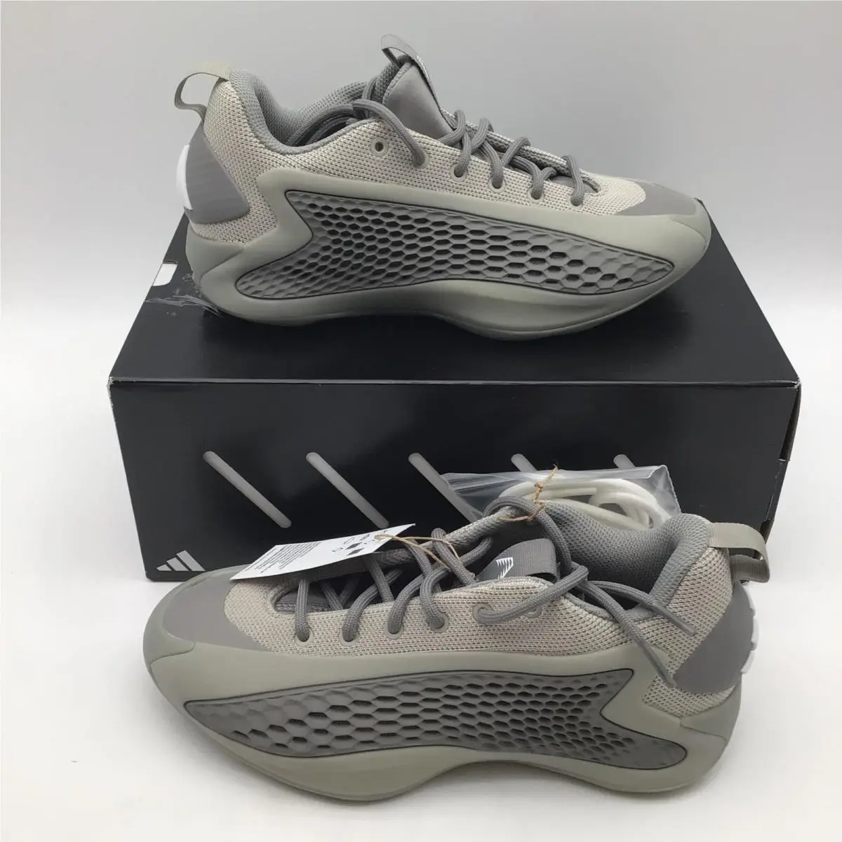 Adidas Anthony Edwards 1 J Low Metallic Grey Basketball Shoes JS1769 5.5 Y