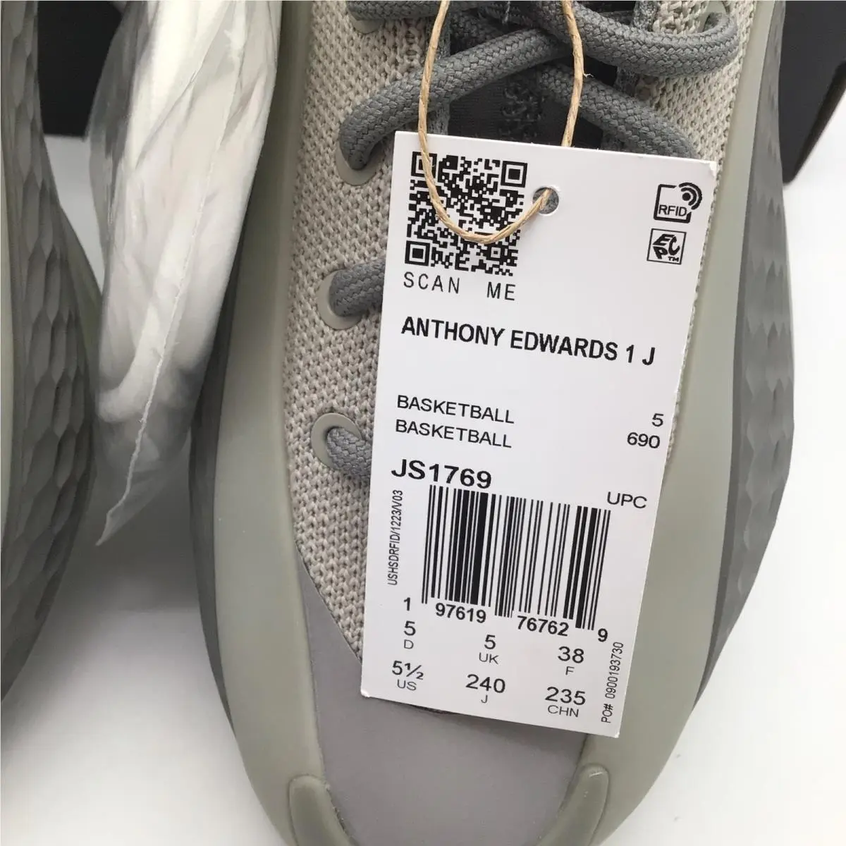 Adidas shoes - Anthony Edwards 1 J Low - Gray 4