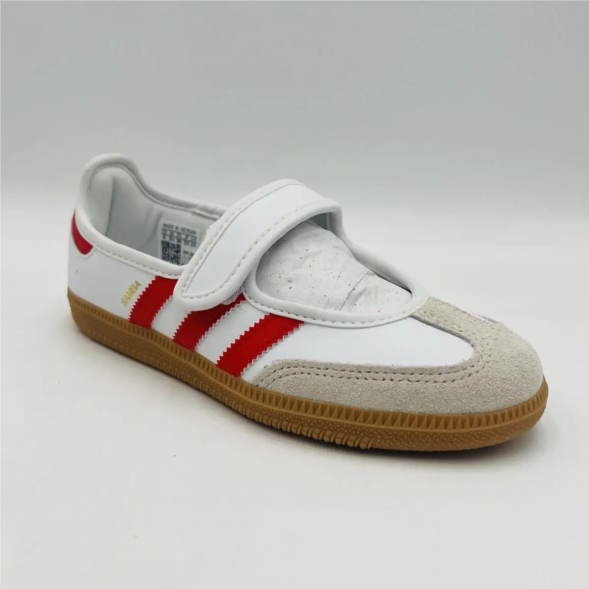 Adidas Samba Jane White Red Gum JR7435 Kids Size 4 Sneakers