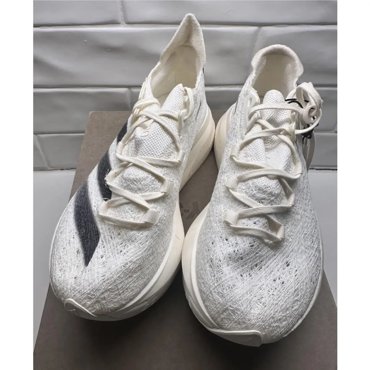 Adidas Y-3 Prime X 2.0 Strung Off White Black Running Sneakers Size US 6