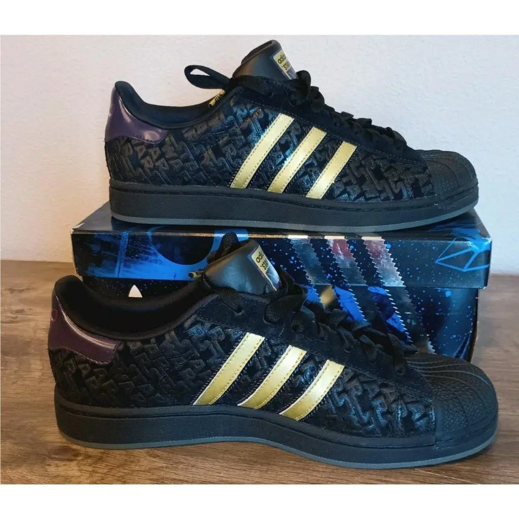 Adidas Star Wars Superstar II Black Gold Shoes G17710 Mens Size 9 Box