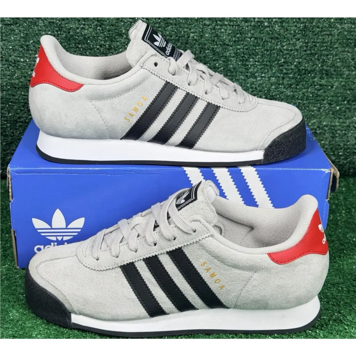 Samoa Sneakers Men`s Size 8 Grey Black Scarlet JR3777 by Adidas