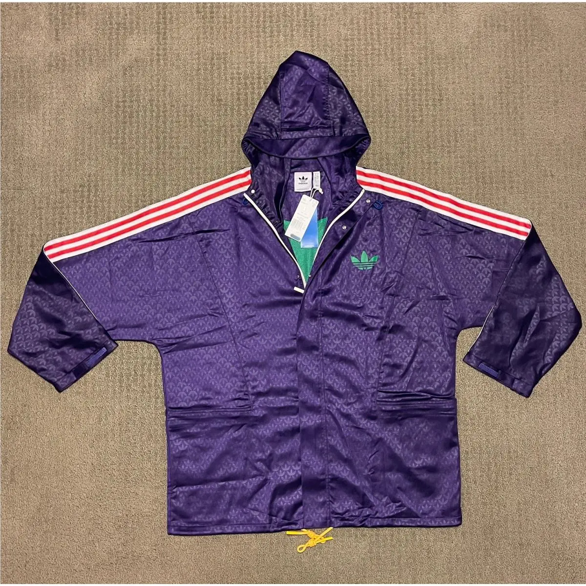 Adidas Originals Adicolor 70s Heritage Monogram Windbreaker IB3441 Purple L