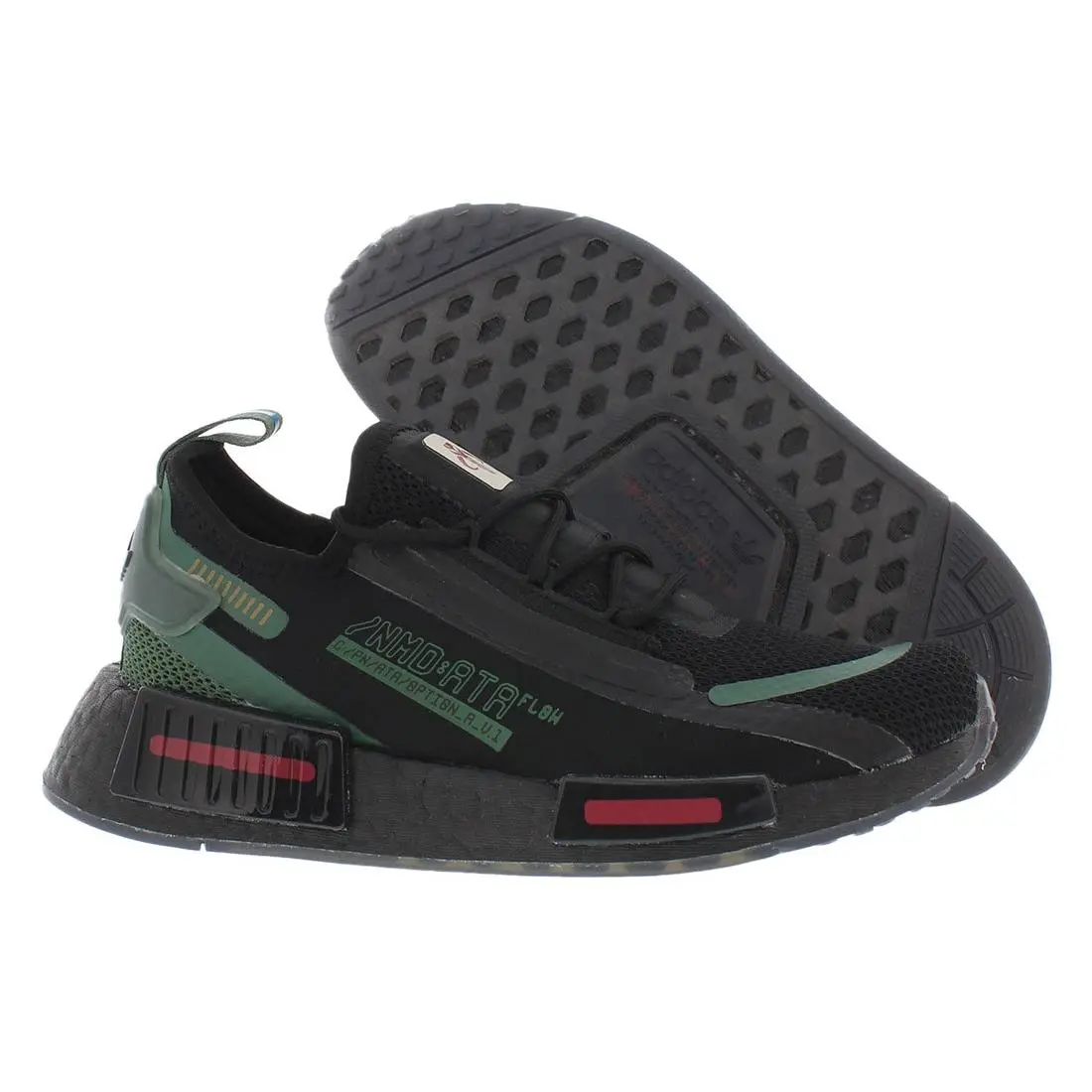 Adidas Originals Nmd_R1 Spectoo Mens Shoes Size 4 Color: Core Black/green