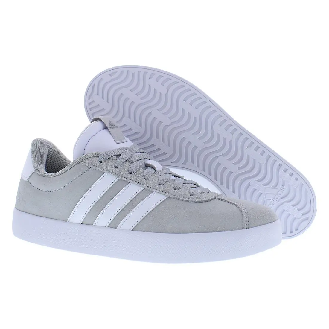 Adidas VL Court 3.0 Suede Womens Shoes Size 7 Color: Grey Two/cloud