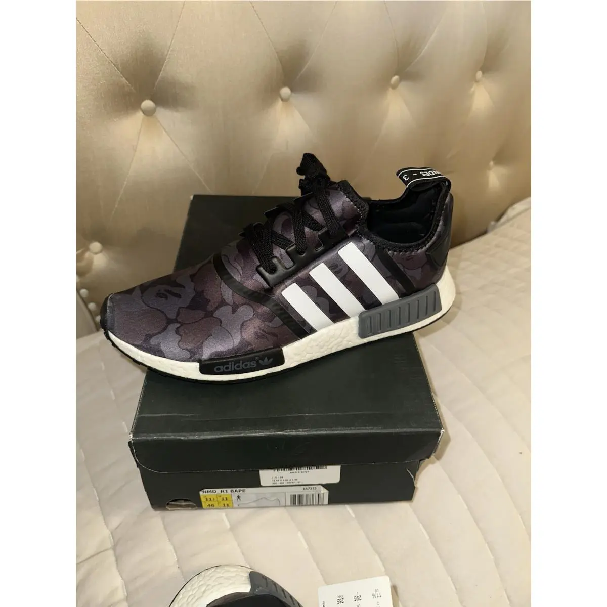 Adidas Nmd R1 A Bathing Ape Bape Black Camo BA7325 US 11.5