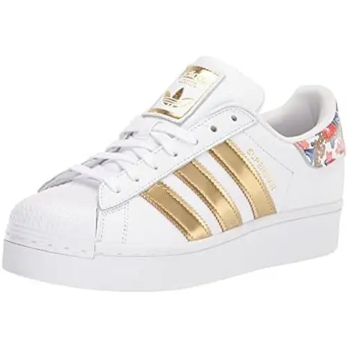 Adidas Superstar Bold Her Studio London White Gold Floral Platform Size 7