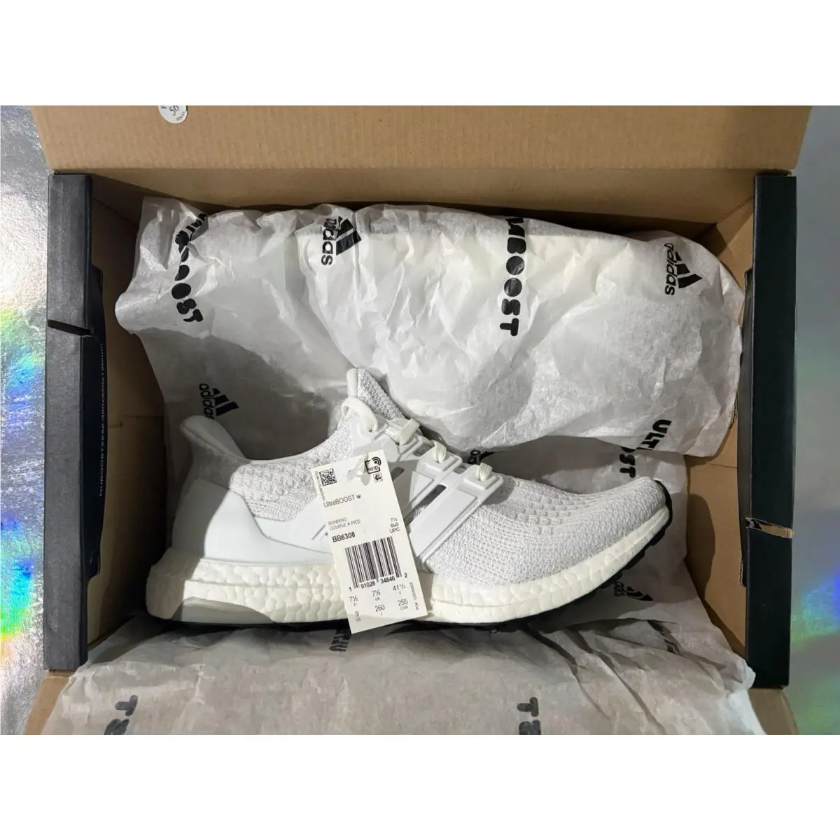 Adidas Ultraboost 4.0 Triple White W BB6308 Women`s US Size 9