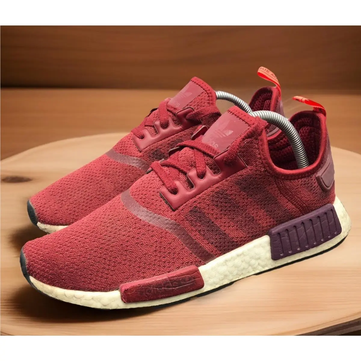 Adidas Nmd Boost R1 Stencil Pack Maroon Woman Size 10 Shoes