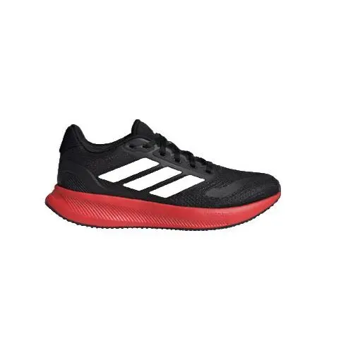 Adidas Youth Size 4.5 Run Falcon 5 J Kids Black Red Running Shoes IH0314
