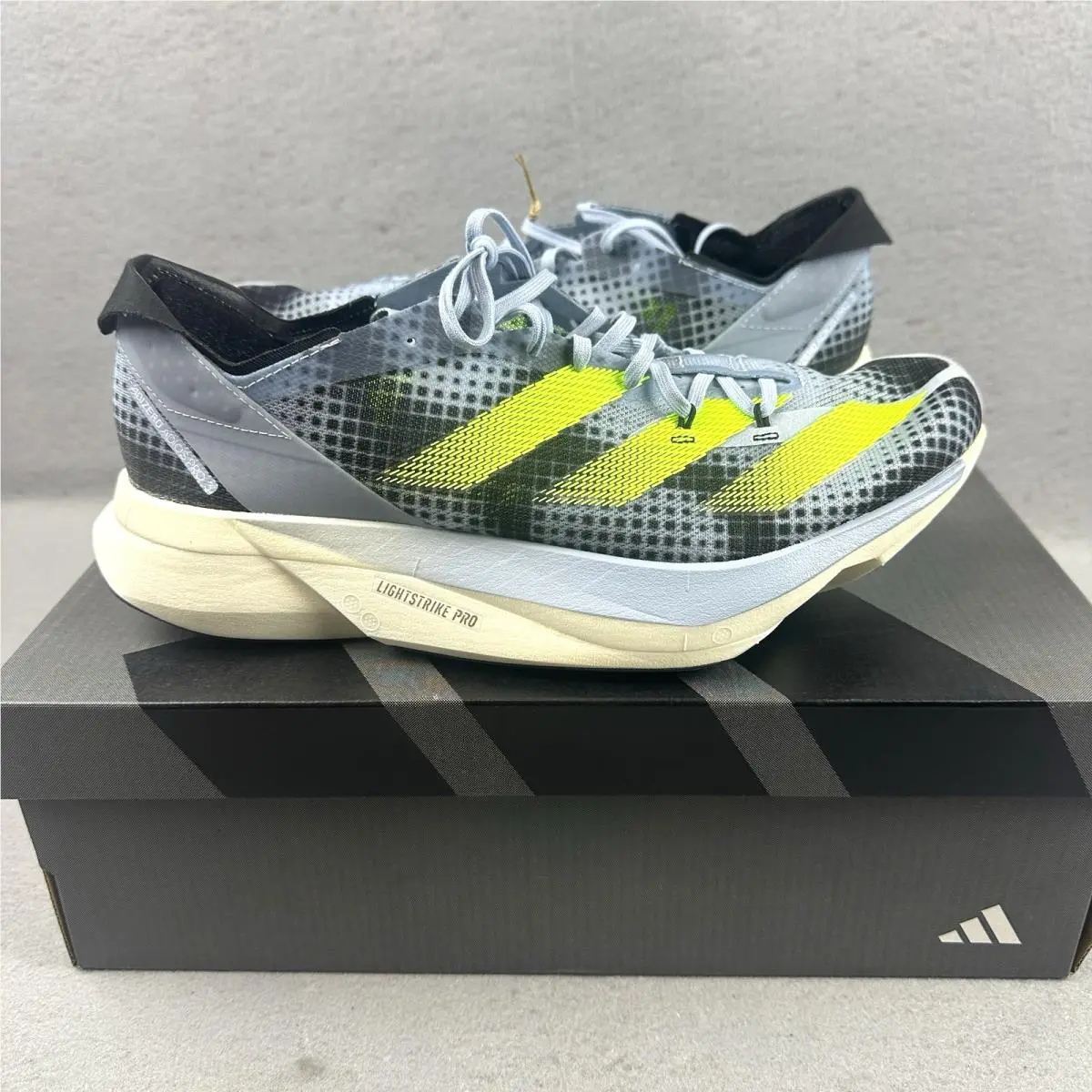 Adidas Adizero Adios Pro 3 Mens 5.5 Womens 6.5 Blue Yellow Running Shoes IG3132