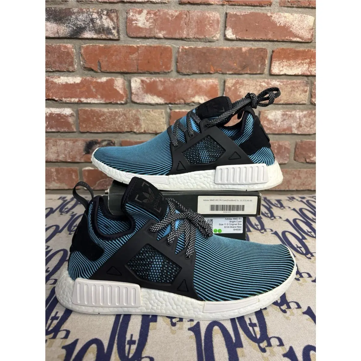 Size 11.5 - Adidas Nmd R1 PK Bright Cyan Box S32212