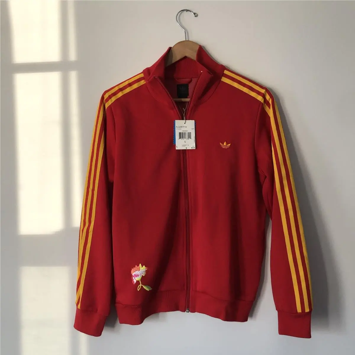 Y2k  Firebird Track Jacket Size Large Red Embroidered Spain Athleisure by Adidas