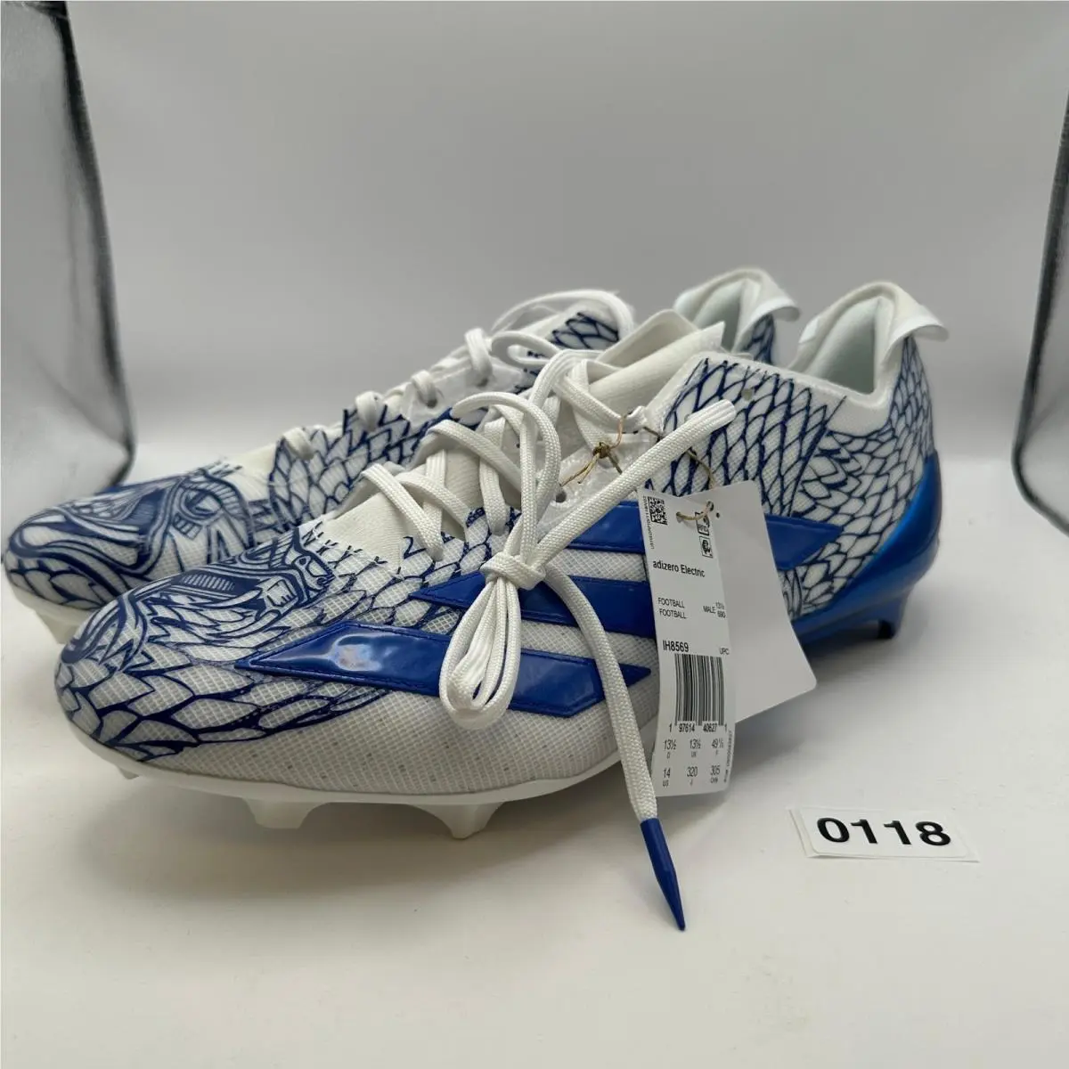 Adidas Adizero Mens 14 Electric Football Cleats Graffiti Blue/white IH8569