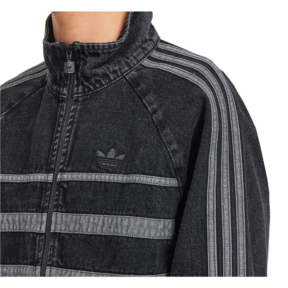 Adidas Originals Retro Collared Loose Fit Classic Top Denim Jacket Men Large