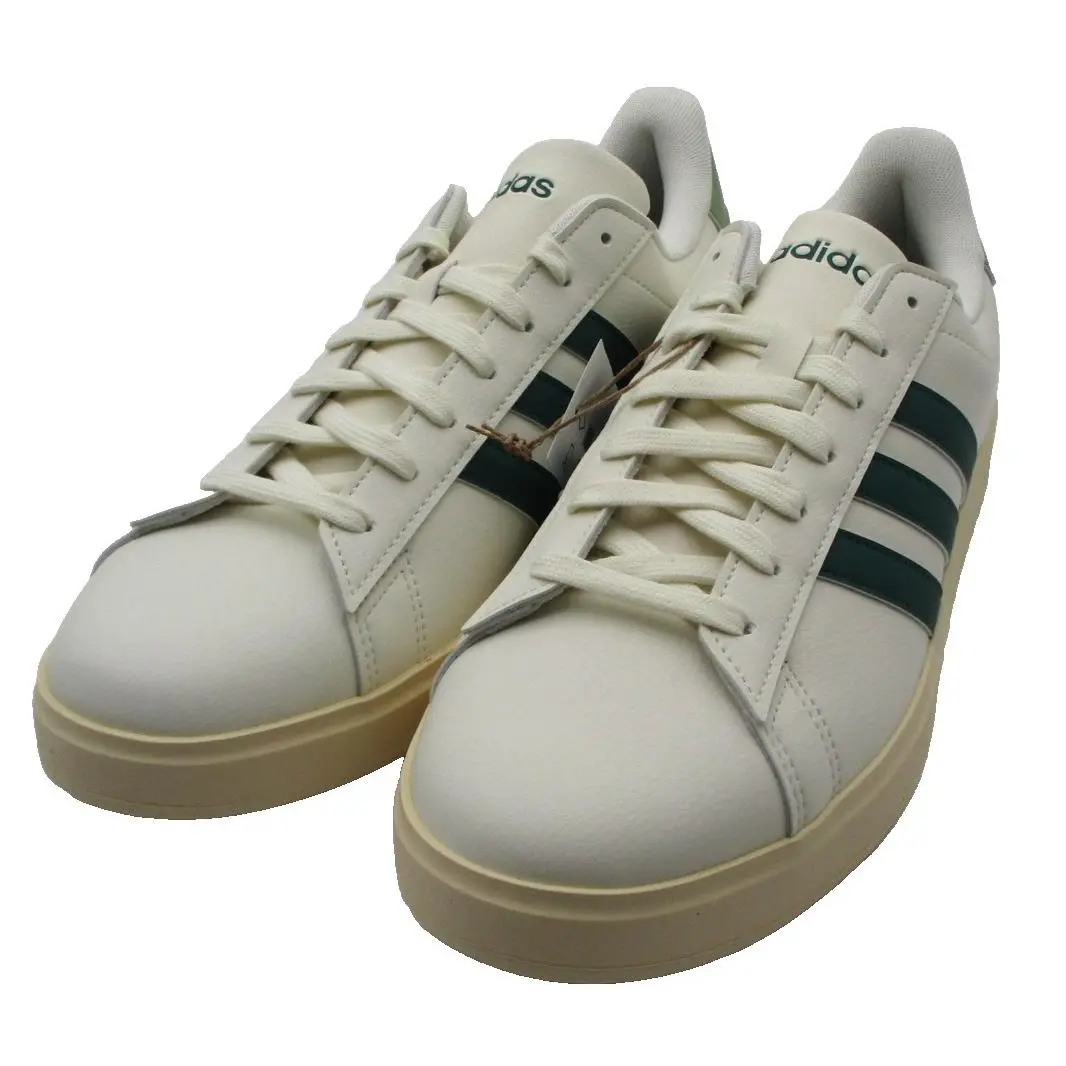Adidas Grand Court 2.0 Shoes Mens Size 11.5 White Green Sneakers JS1736