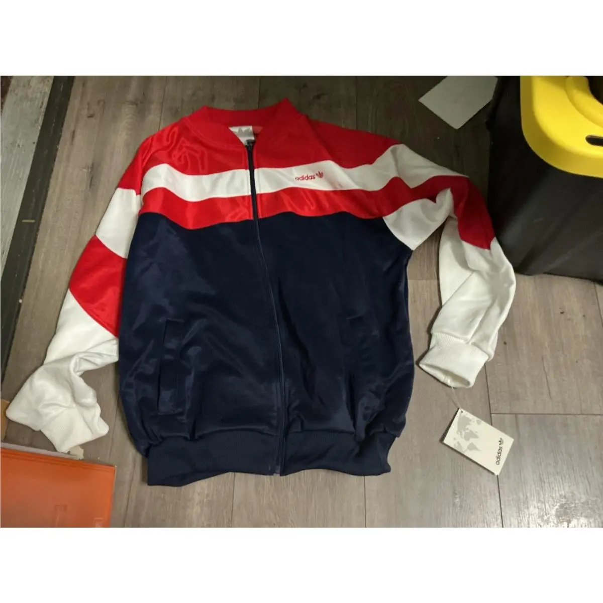 Vintage Adidas Unisex Red White Blue Trefoil Trainer Track Suit Rare 1970 80s