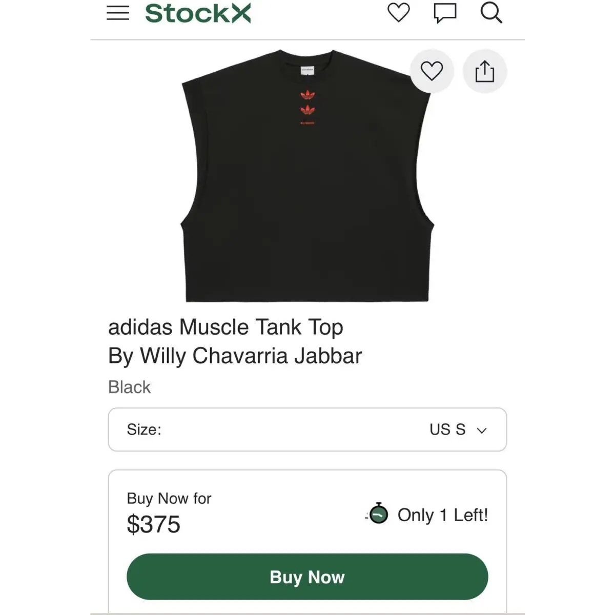 x Willy Chavarria Muscle Relaxed Unisex Tank Top Size Small by Adidas