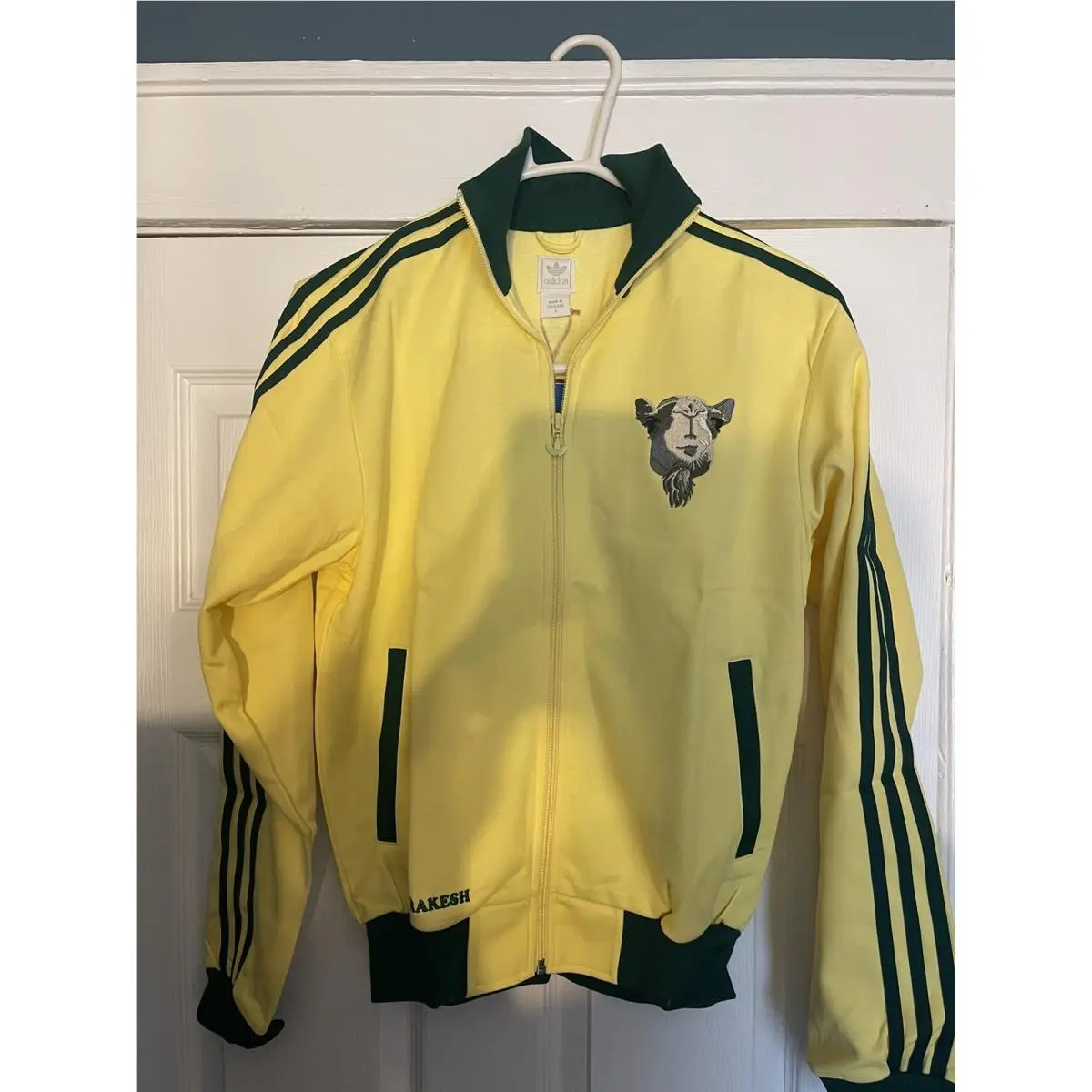 Vintage Adidas Originals I Love Marrakesh Track Jacket Yellow Camel 2006 Y2K S