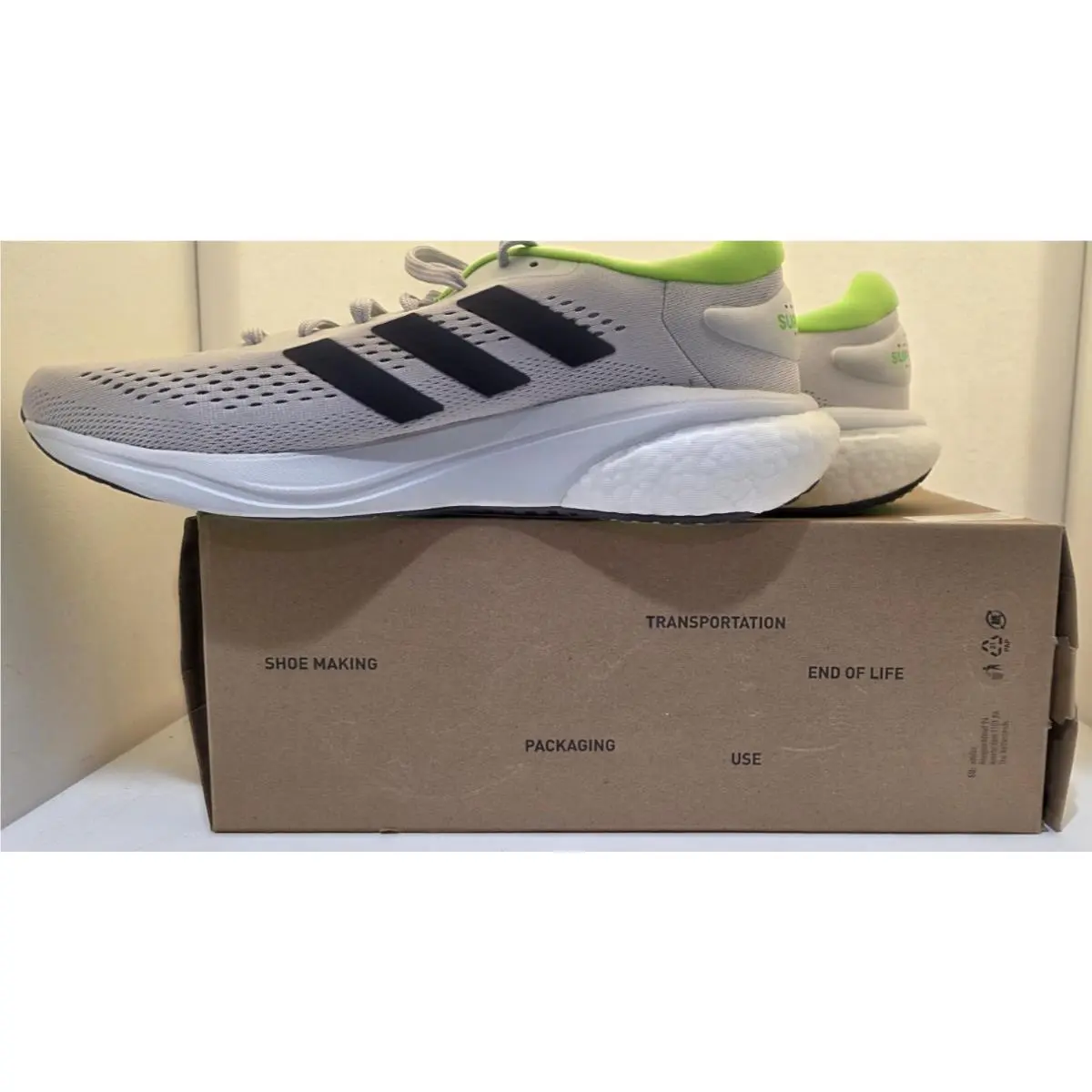 Adidas shoes - adidas Supernova - Supernova - GW9093 - Gray, Green & Black (UPC: 195740131166) 3