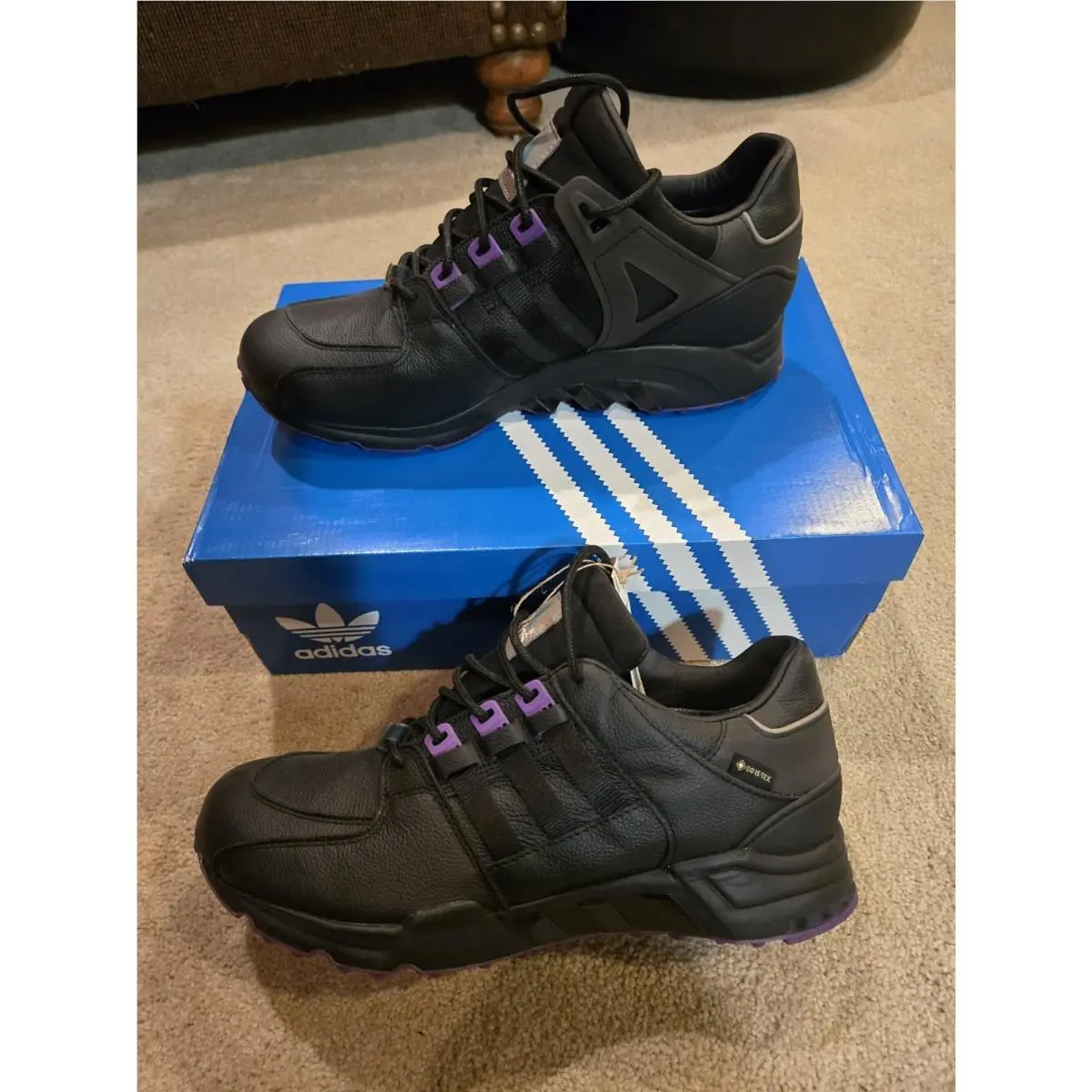 Adidas Eqt Support 93 Gtx Triple Black Men`s Size 9.5