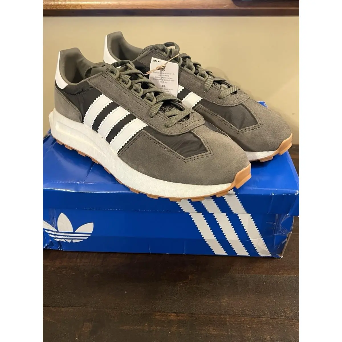 Adidas Retropy E5 Mens Size 11 Shoes Olive White Green Low Top H03854