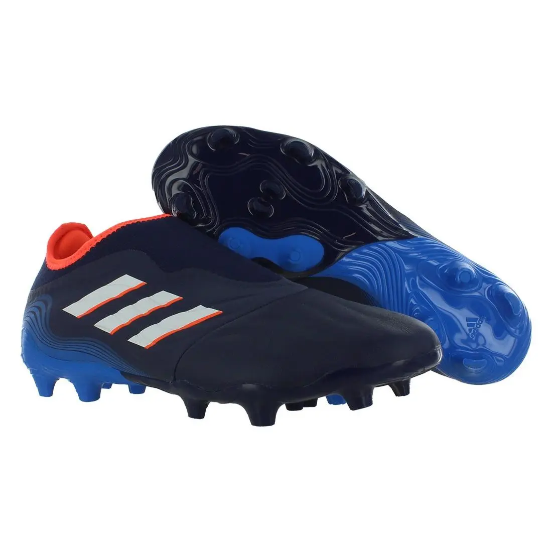 Adidas Copa Sense.3 Laceless Firm Ground Unisex Shoes Size 9.5 Color: Navy - Navy Blue/Cloud White/Blue Rush, Main: Blue