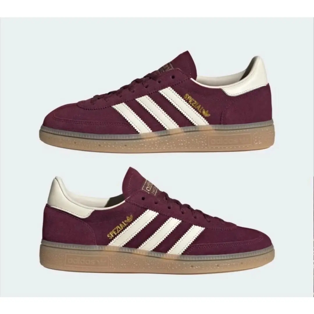 Women`s Handball Spezial Maroon Burgundy White Shoes Size 9 by Adidas